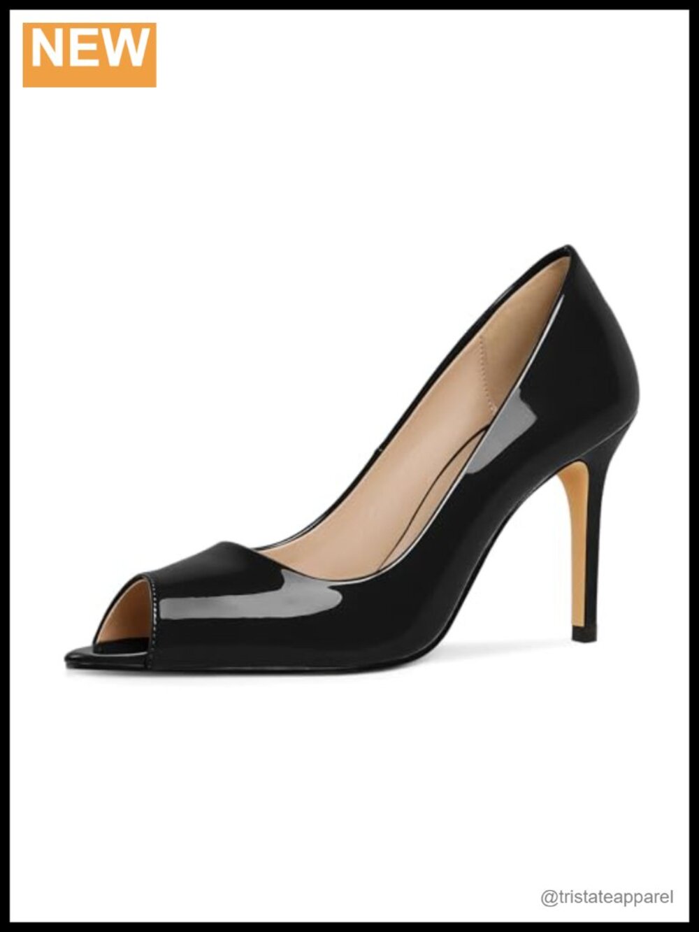 Eldof Peep Toe Stiletto Heels 3.5 Inch Slip On Dress Pumps